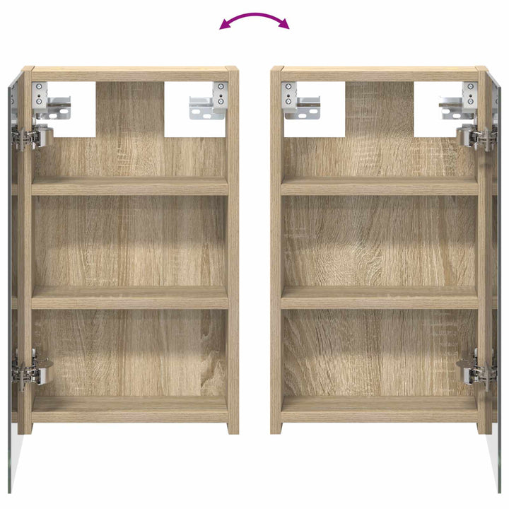Badeværelsesskabsæt 3 pcs 80 x 10,5 x 50 cm Konstrueret træ