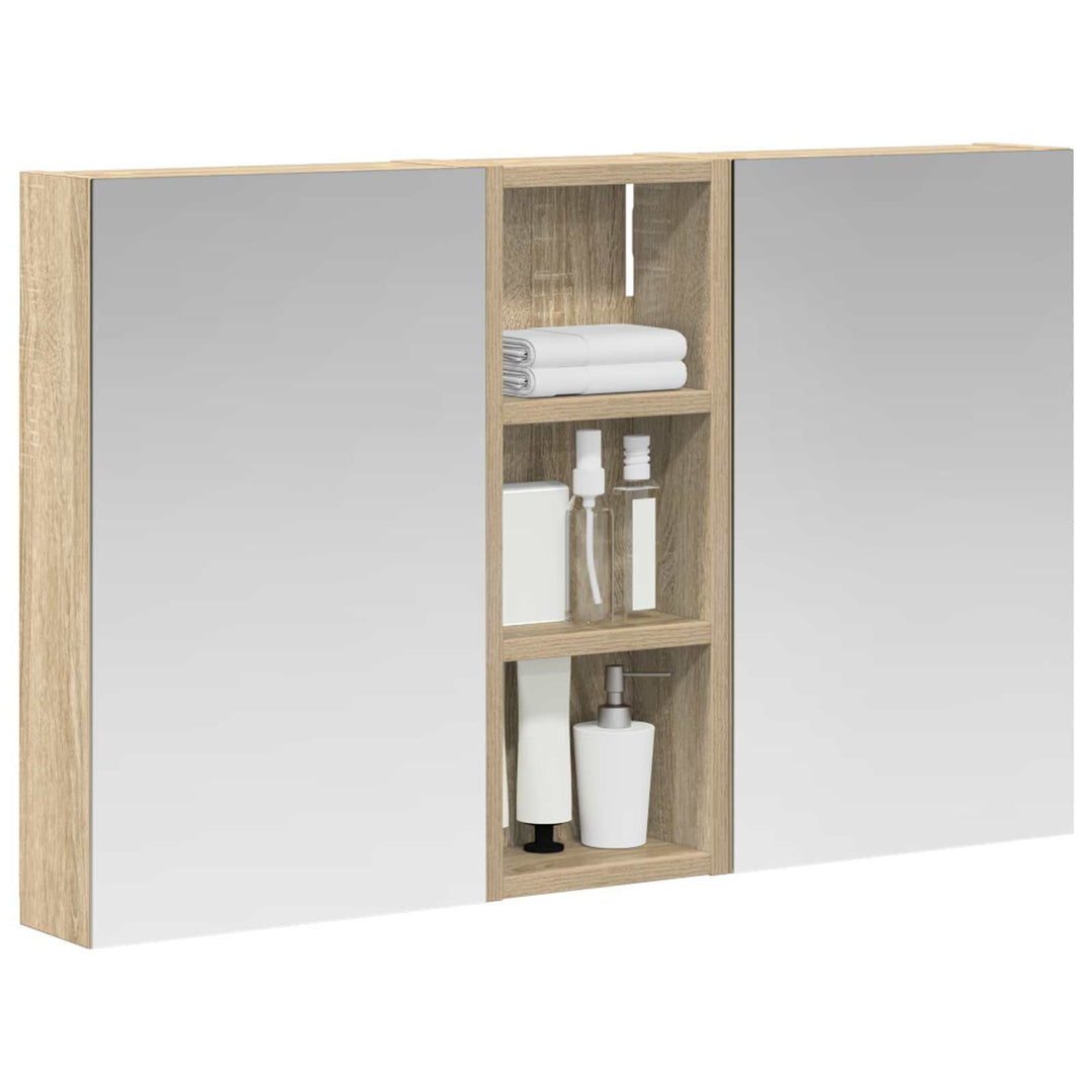 Badeværelsesskabsæt 3 pcs 80 x 10,5 x 50 cm Konstrueret træ