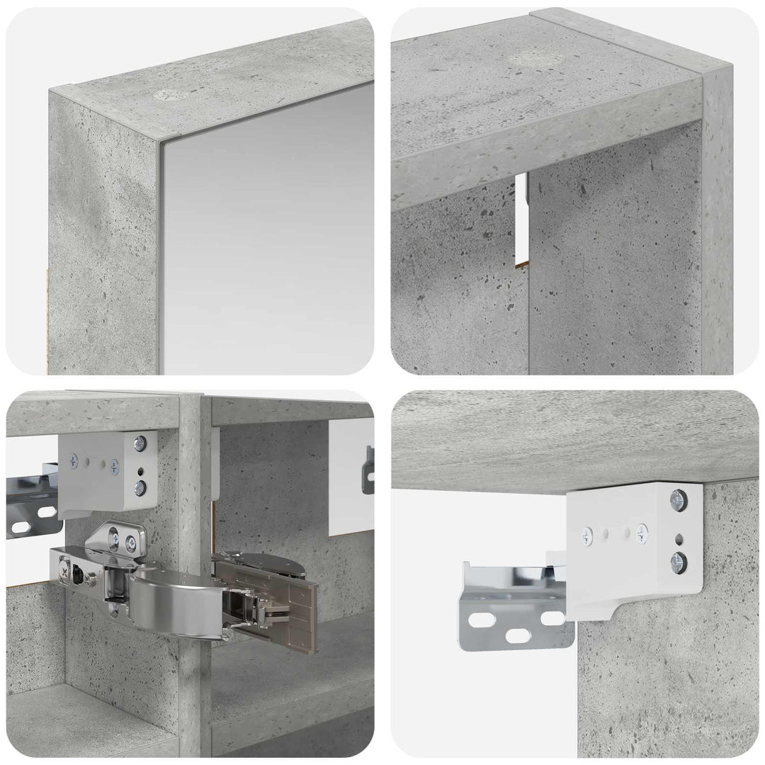 Badeværelsesskabsæt 3 pcs 80 x 10,5 x 50 cm Konstrueret træ