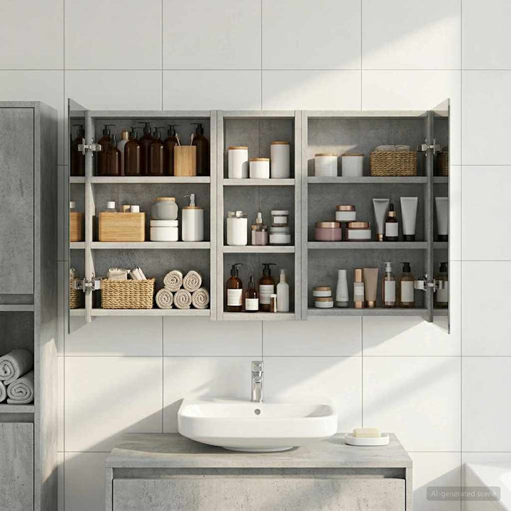 Badeværelsesskabsæt 3 pcs 80 x 10,5 x 50 cm Konstrueret træ