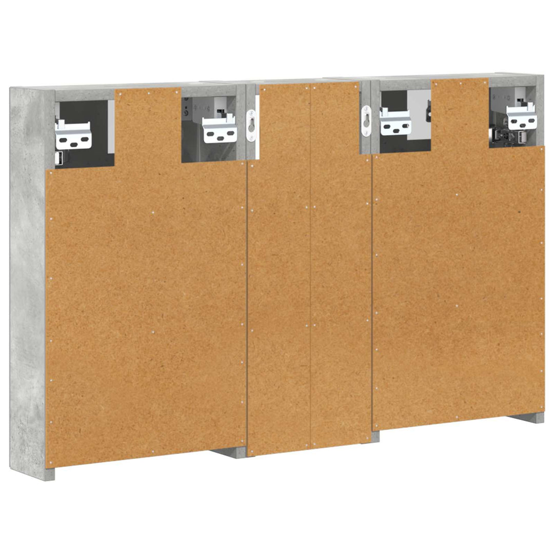 Badeværelsesskabsæt 3 pcs 80 x 10,5 x 50 cm Konstrueret træ