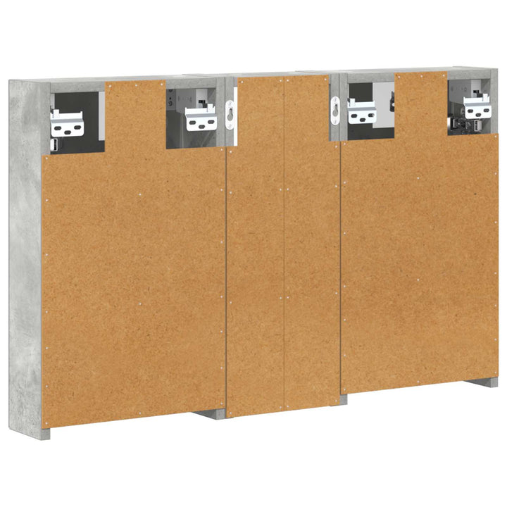 Badeværelsesskabsæt 3 pcs 80 x 10,5 x 50 cm Konstrueret træ