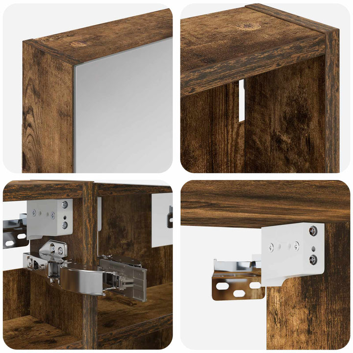 Badeværelsesskabsæt 3 pcs 80 x 10,5 x 50 cm Konstrueret træ