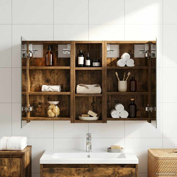 Badeværelsesskabsæt 3 pcs 80 x 10,5 x 50 cm Konstrueret træ