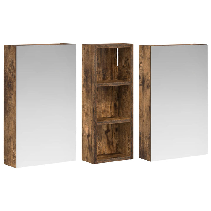 Badeværelsesskabsæt 3 pcs 80 x 10,5 x 50 cm Konstrueret træ