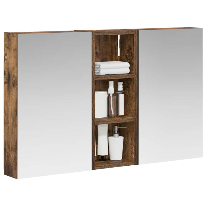 Badeværelsesskabsæt 3 pcs 80 x 10,5 x 50 cm Konstrueret træ