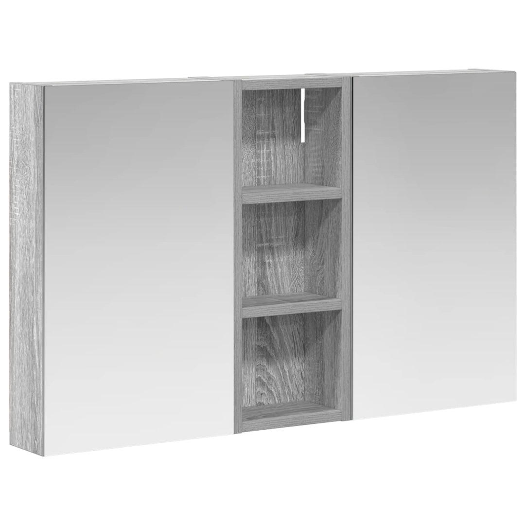 Badeværelsesskabsæt 3 stk. 80 x 10,5 x 50 cm Konstrueret træ