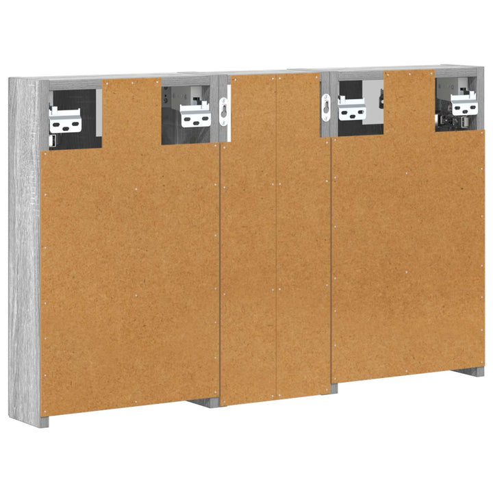 Badeværelsesskabsæt 3 stk. 80 x 10,5 x 50 cm Konstrueret træ