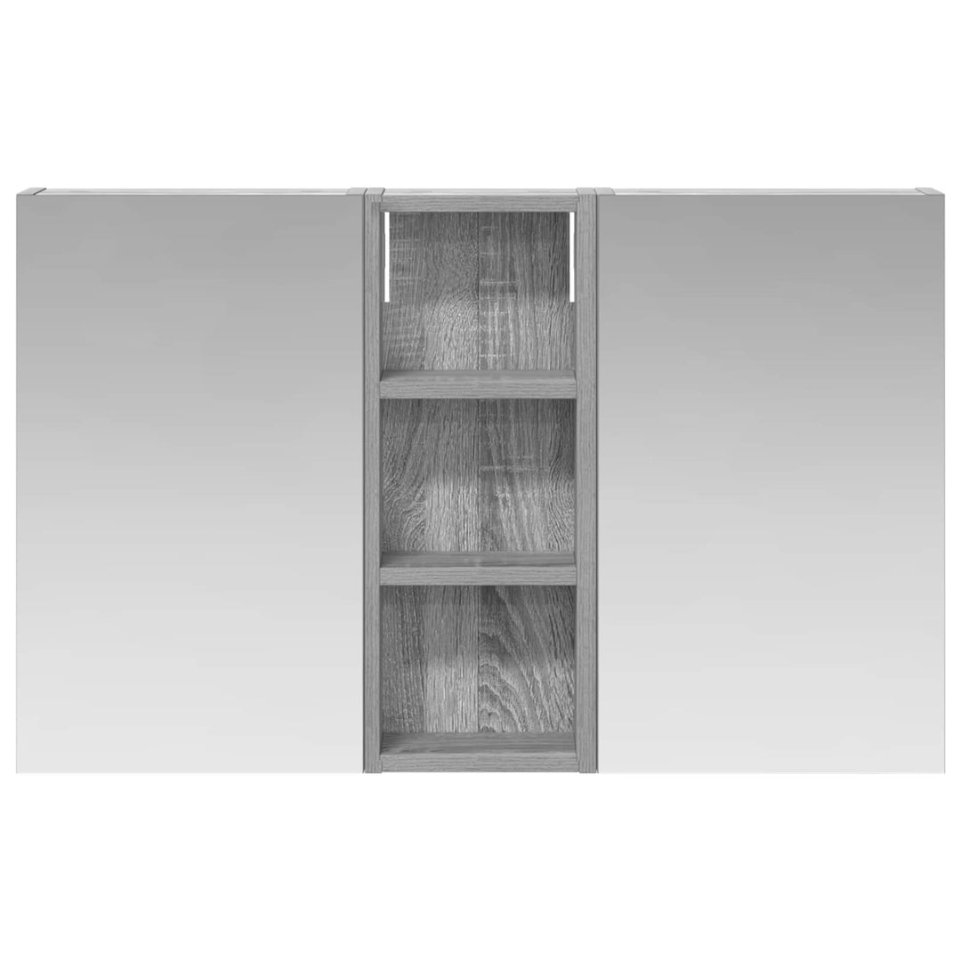 Badeværelsesskabsæt 3 stk. 80 x 10,5 x 50 cm Konstrueret træ