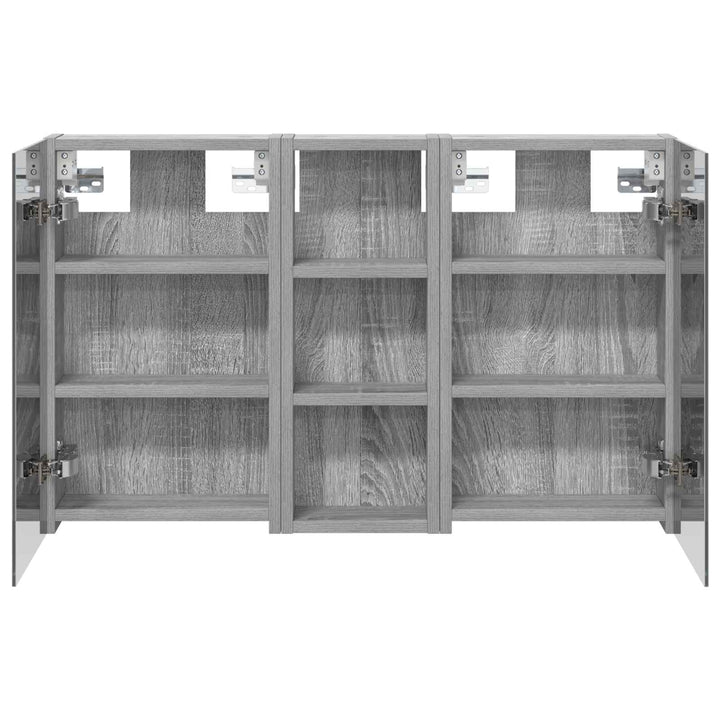 Badeværelsesskabsæt 3 stk. 80 x 10,5 x 50 cm Konstrueret træ
