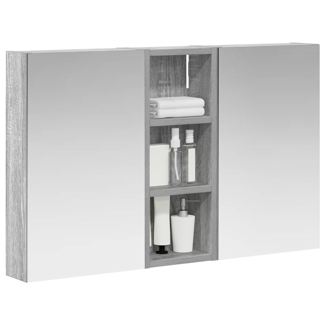 Badeværelsesskabsæt 3 stk. 80 x 10,5 x 50 cm Konstrueret træ