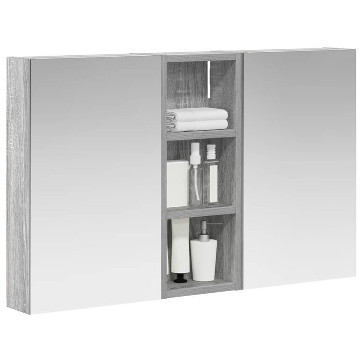 Badeværelsesskabsæt 3 stk. 80 x 10,5 x 50 cm Konstrueret træ