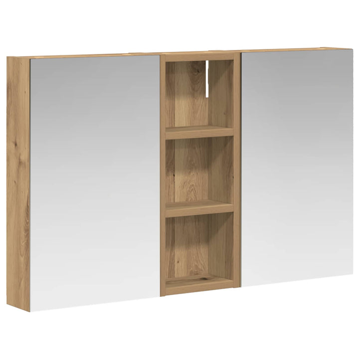 Badeværelsesskabsæt 3 pcs 80 x 10,5 x 50 cm Konstrueret træ