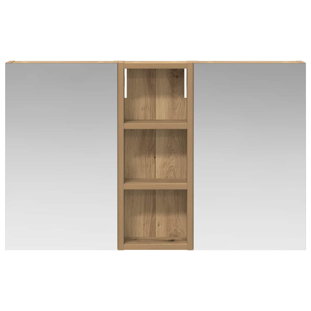 Badeværelsesskabsæt 3 pcs 80 x 10,5 x 50 cm Konstrueret træ
