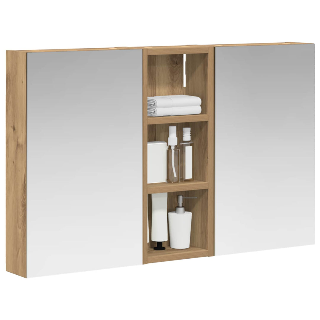 Badeværelsesskabsæt 3 pcs 80 x 10,5 x 50 cm Konstrueret træ