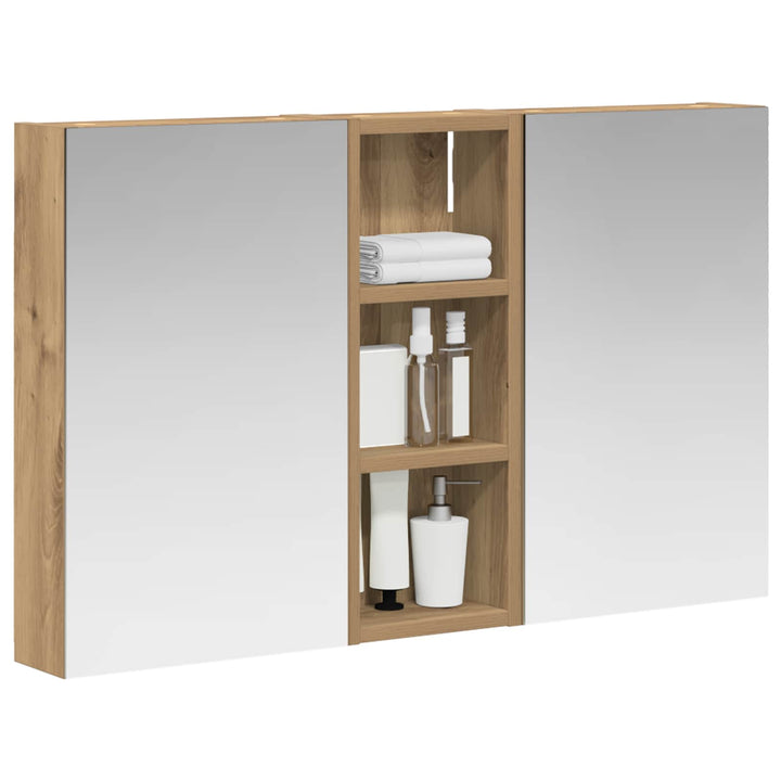 Badeværelsesskabsæt 3 pcs 80 x 10,5 x 50 cm Konstrueret træ