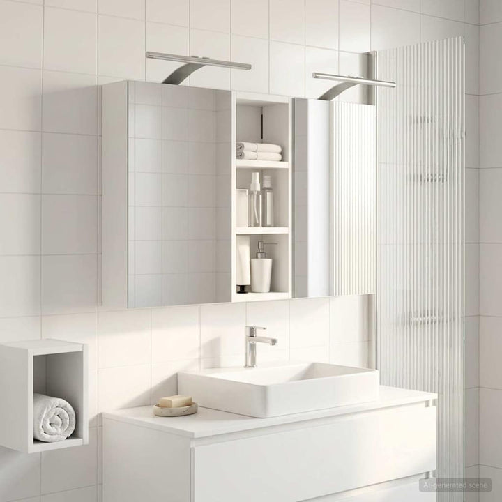 Badeværelsesskabsæt 3 pcs 80 x 10,5 x 50 cm Konstrueret træ