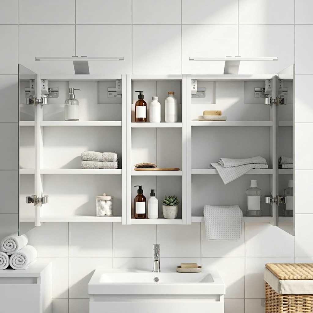 Badeværelsesskabsæt 3 pcs 80 x 10,5 x 50 cm Konstrueret træ