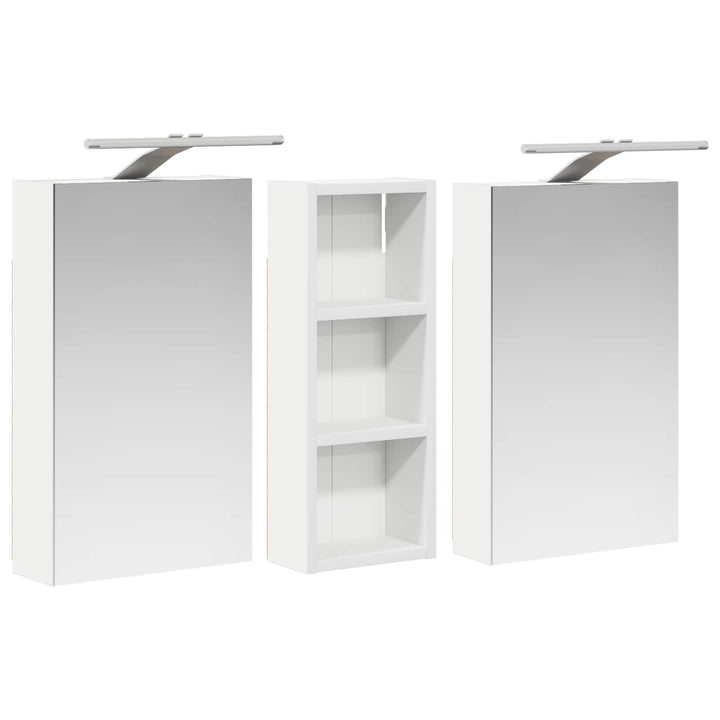 Badeværelsesskabsæt 3 pcs 80 x 10,5 x 50 cm Konstrueret træ