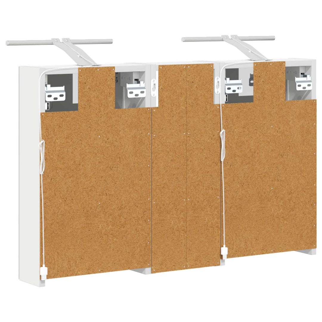 Badeværelsesskabsæt 3 pcs 80 x 10,5 x 50 cm Konstrueret træ