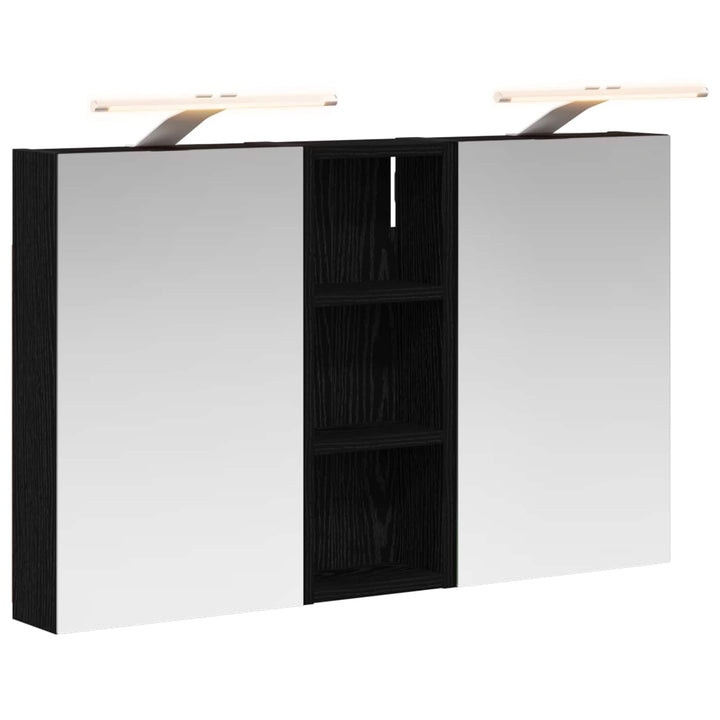 Badeværelsesskabsæt 3 stk. 80 x 10,5 x 50 cm Konstrueret træ