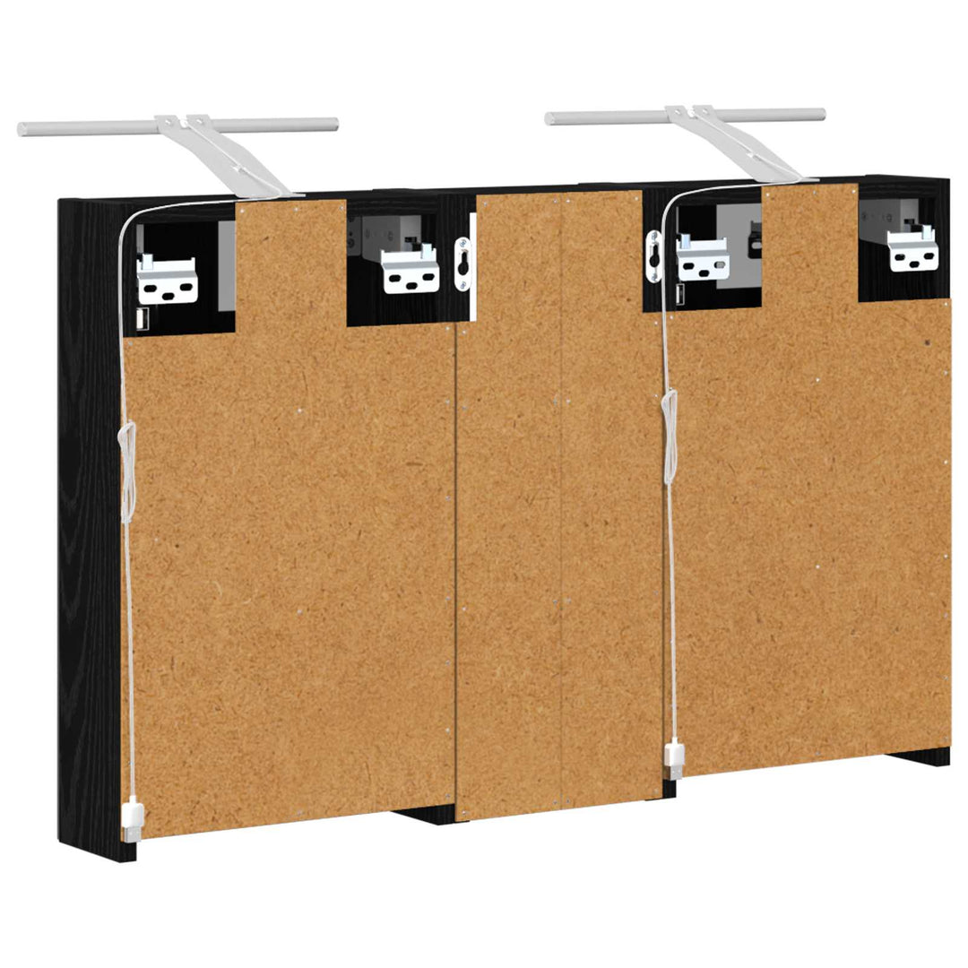 Badeværelsesskabsæt 3 stk. 80 x 10,5 x 50 cm Konstrueret træ