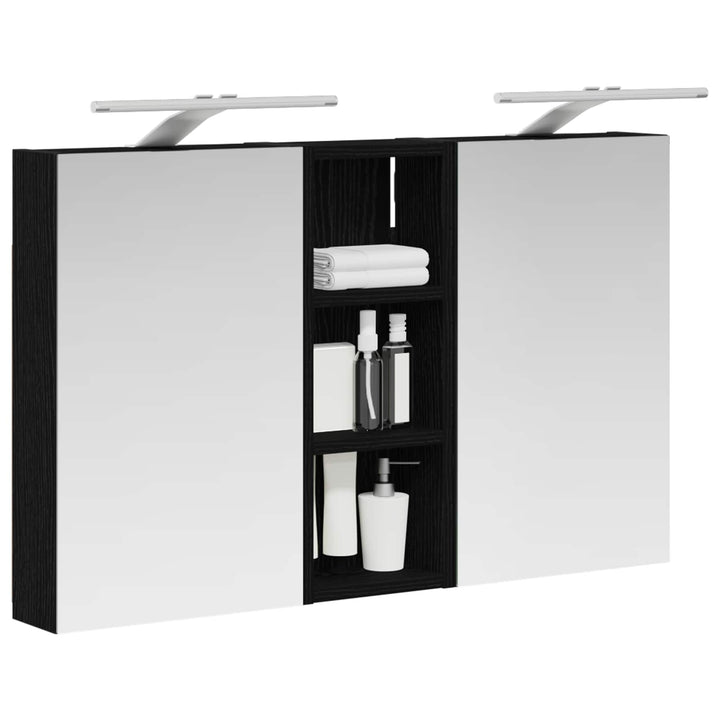 Badeværelsesskabsæt 3 stk. 80 x 10,5 x 50 cm Konstrueret træ