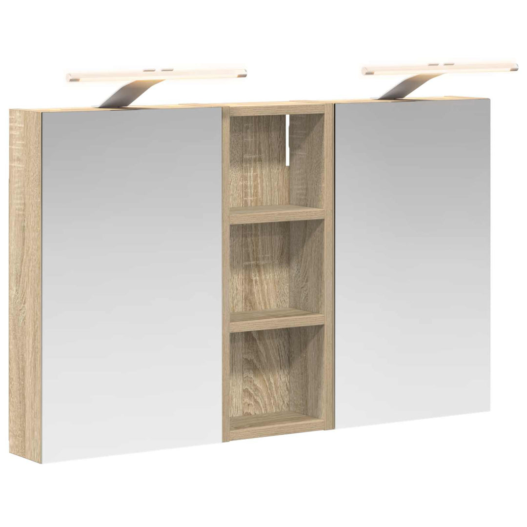 Badeværelsesskabsæt 3 pcs 80 x 10,5 x 50 cm Konstrueret træ