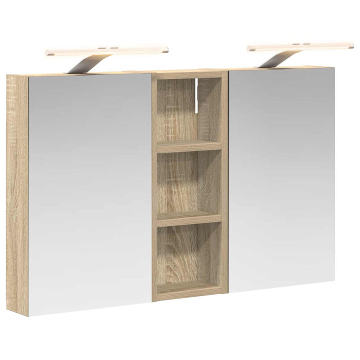 Badeværelsesskabsæt 3 pcs 80 x 10,5 x 50 cm Konstrueret træ