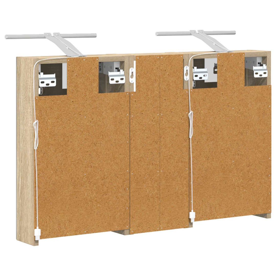 Badeværelsesskabsæt 3 pcs 80 x 10,5 x 50 cm Konstrueret træ