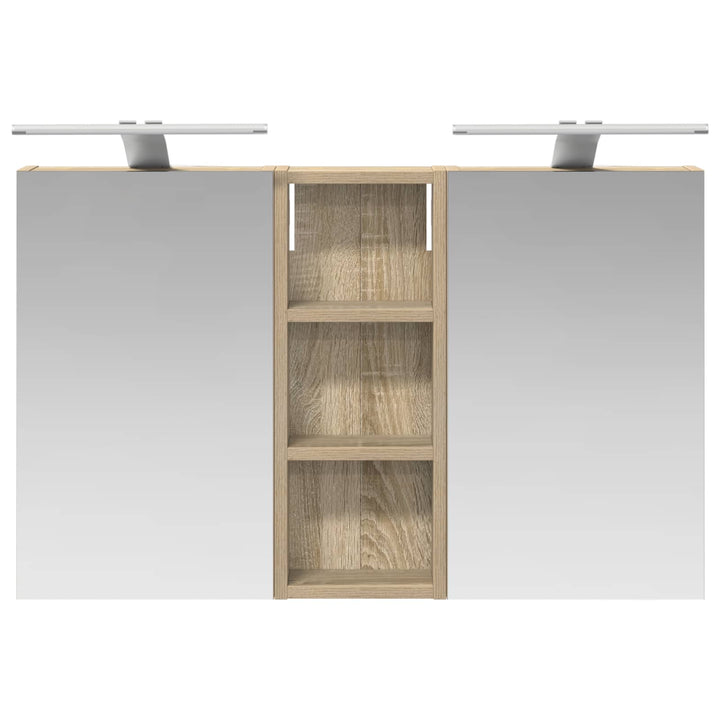 Badeværelsesskabsæt 3 pcs 80 x 10,5 x 50 cm Konstrueret træ
