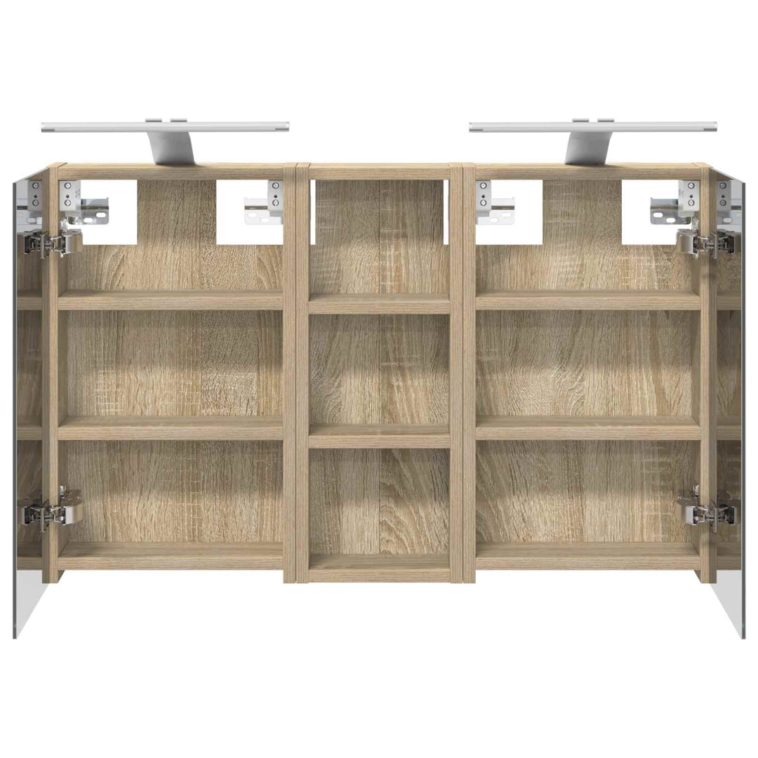 Badeværelsesskabsæt 3 pcs 80 x 10,5 x 50 cm Konstrueret træ