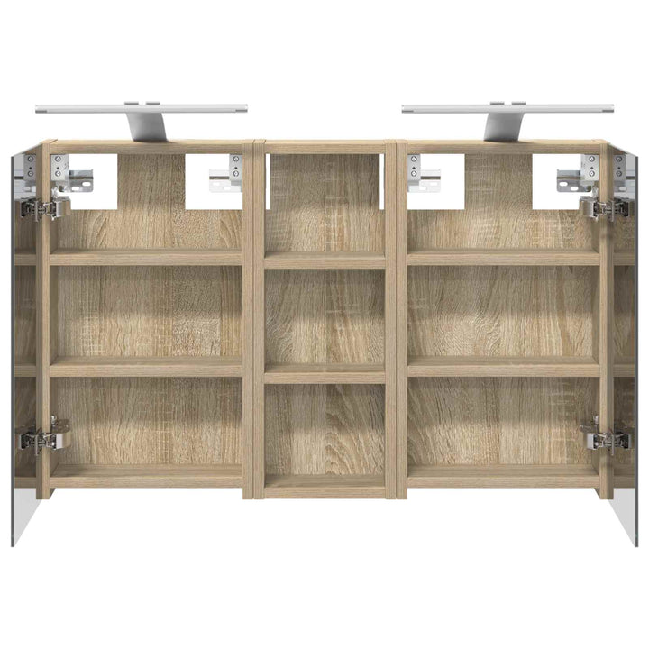 Badeværelsesskabsæt 3 pcs 80 x 10,5 x 50 cm Konstrueret træ