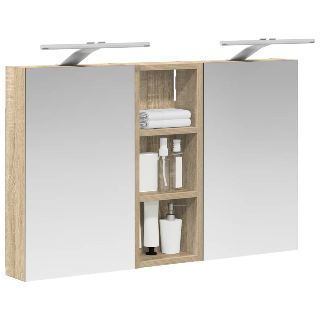 Badeværelsesskabsæt 3 pcs 80 x 10,5 x 50 cm Konstrueret træ