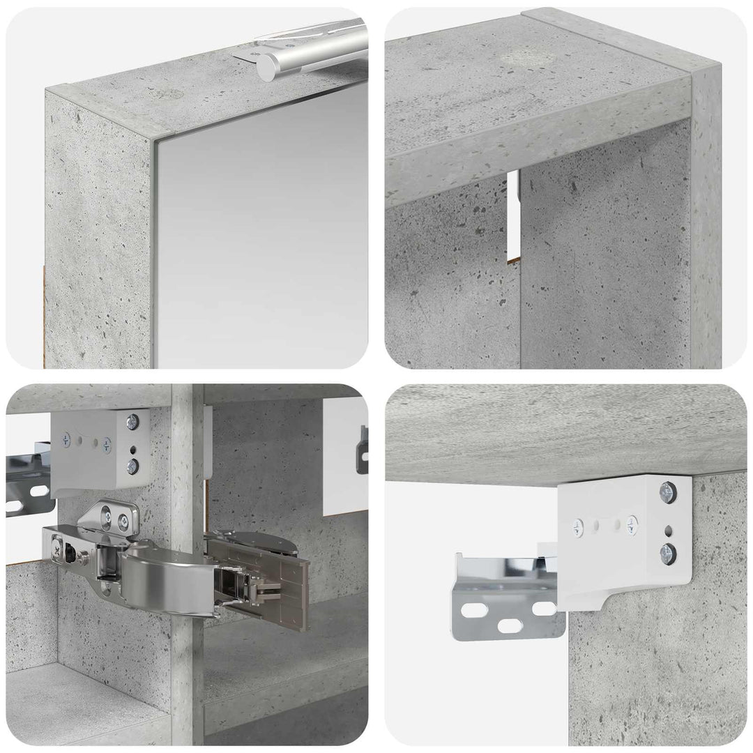 Badeværelsesskabsæt 3 stk. 80 x 10,5 x 50 cm Konstrueret træ