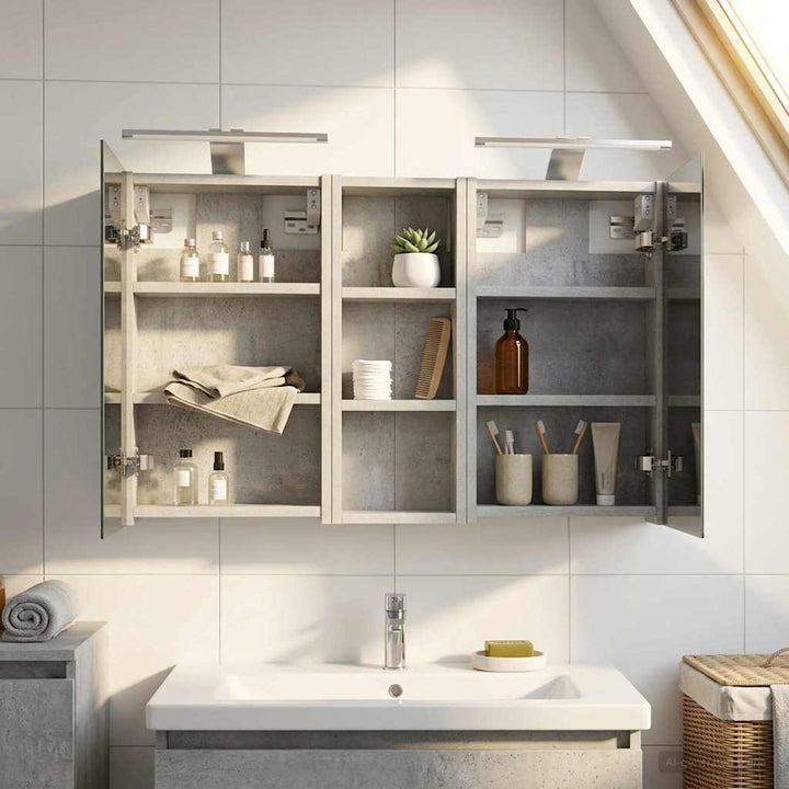 Badeværelsesskabsæt 3 stk. 80 x 10,5 x 50 cm Konstrueret træ