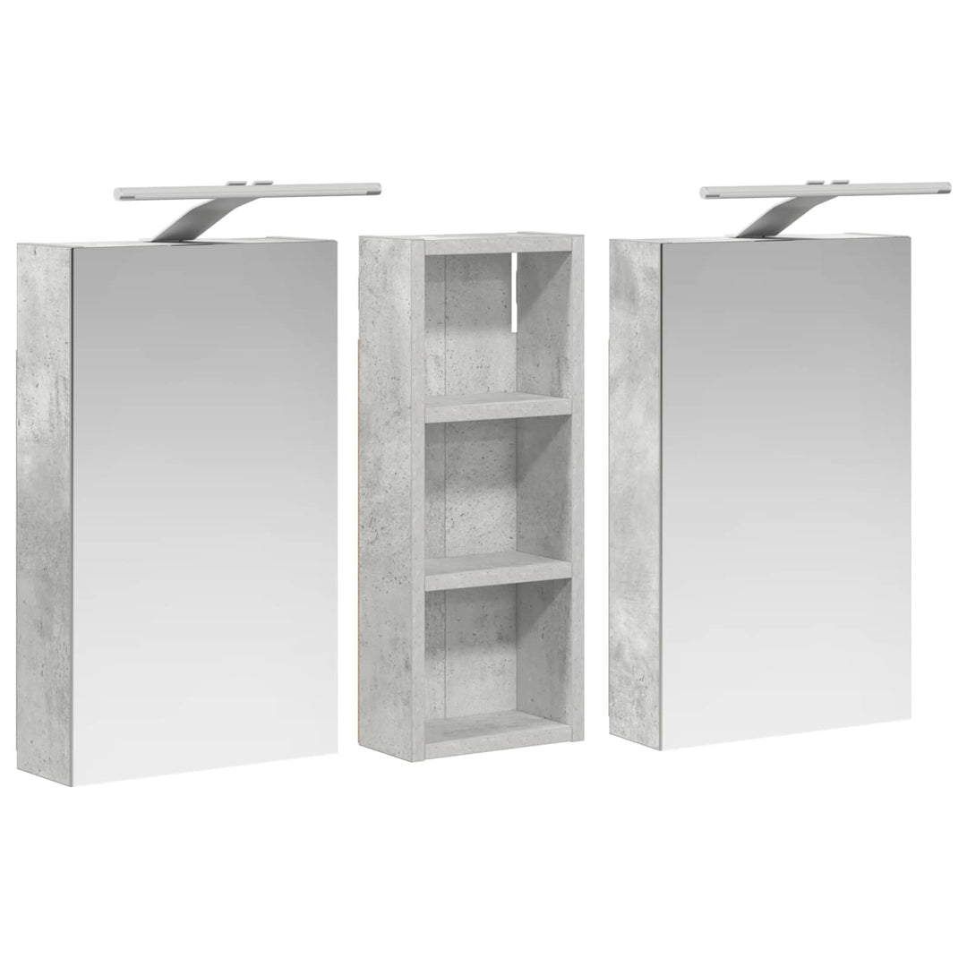 Badeværelsesskabsæt 3 stk. 80 x 10,5 x 50 cm Konstrueret træ