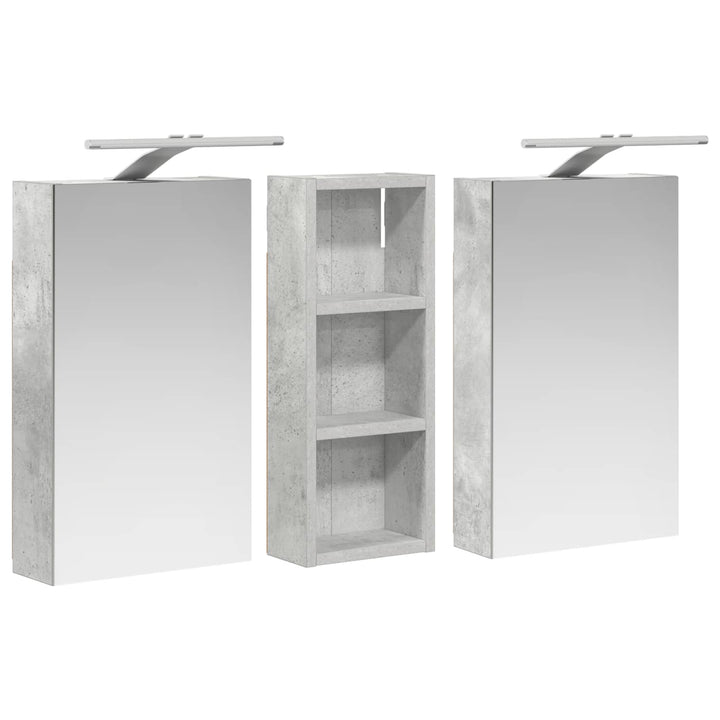 Badeværelsesskabsæt 3 stk. 80 x 10,5 x 50 cm Konstrueret træ