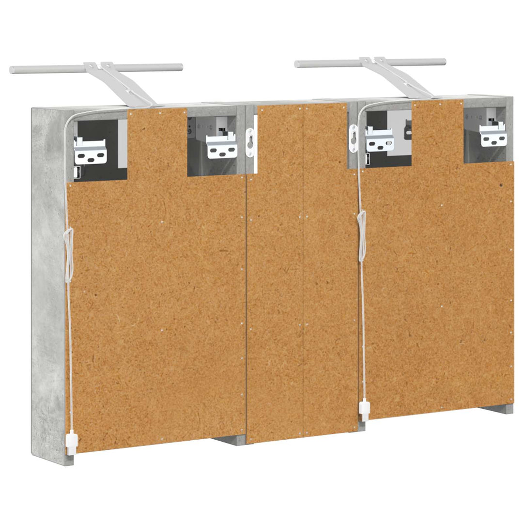 Badeværelsesskabsæt 3 stk. 80 x 10,5 x 50 cm Konstrueret træ
