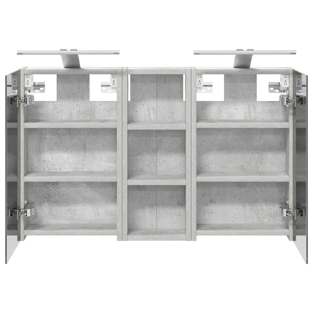 Badeværelsesskabsæt 3 stk. 80 x 10,5 x 50 cm Konstrueret træ