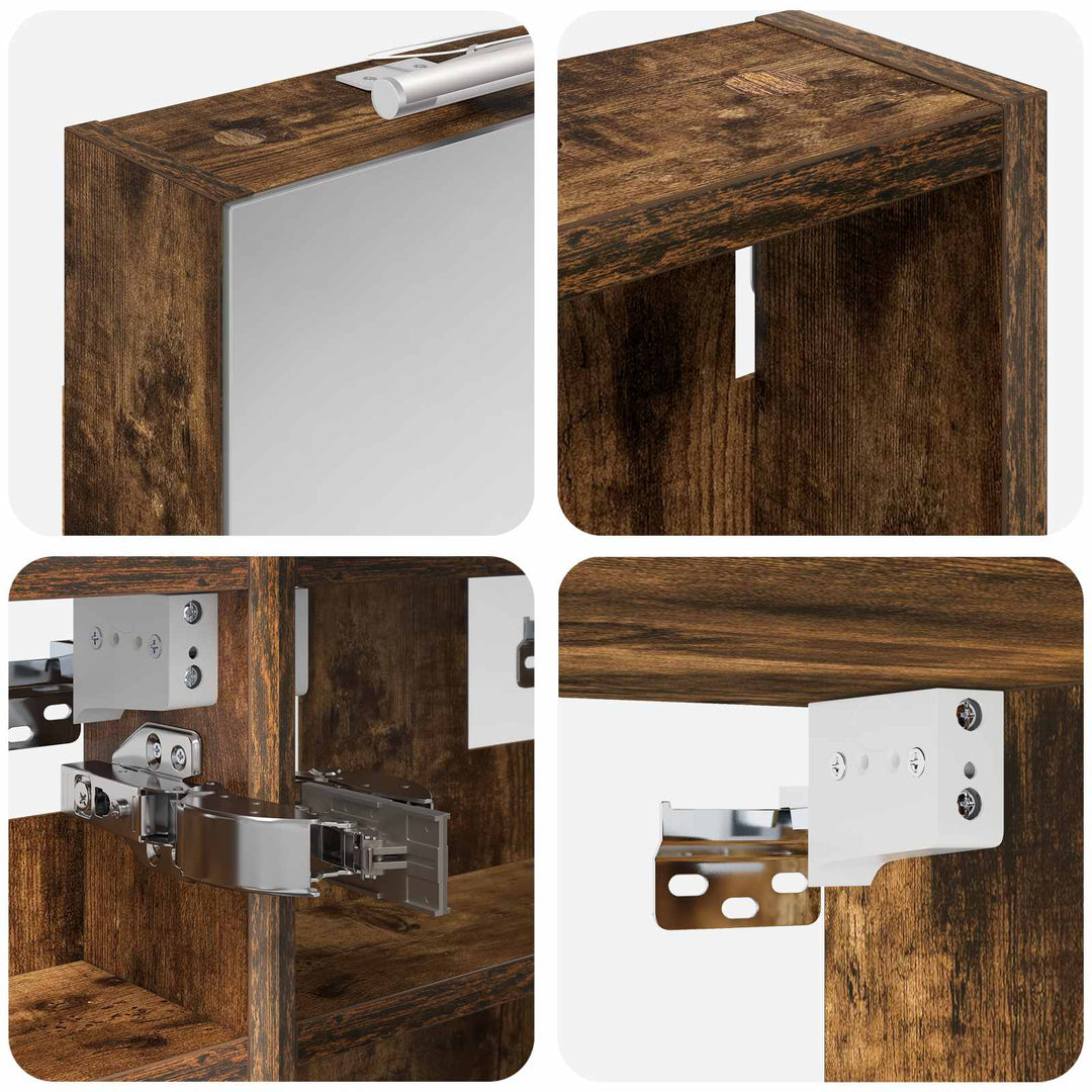Badeværelsesskabsæt 3 pcs 80 x 10,5 x 50 cm Konstrueret træ