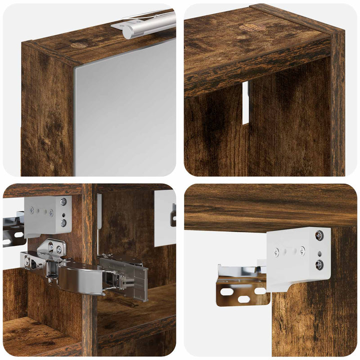 Badeværelsesskabsæt 3 pcs 80 x 10,5 x 50 cm Konstrueret træ