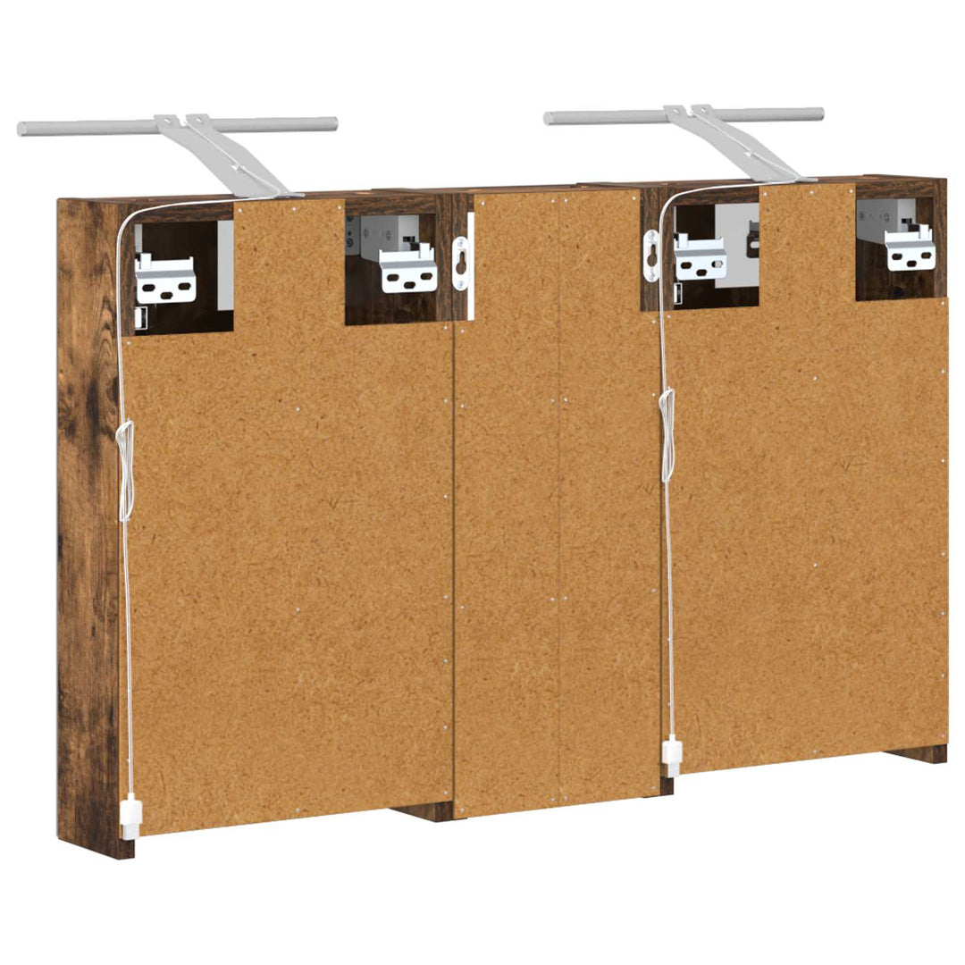 Badeværelsesskabsæt 3 pcs 80 x 10,5 x 50 cm Konstrueret træ