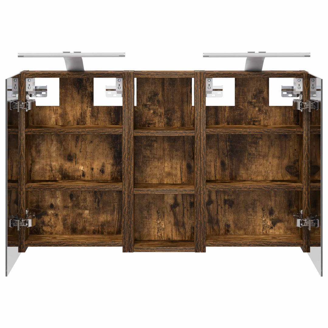 Badeværelsesskabsæt 3 pcs 80 x 10,5 x 50 cm Konstrueret træ