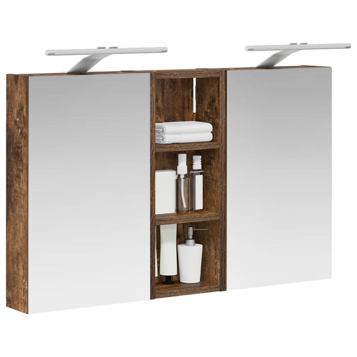 Badeværelsesskabsæt 3 pcs 80 x 10,5 x 50 cm Konstrueret træ