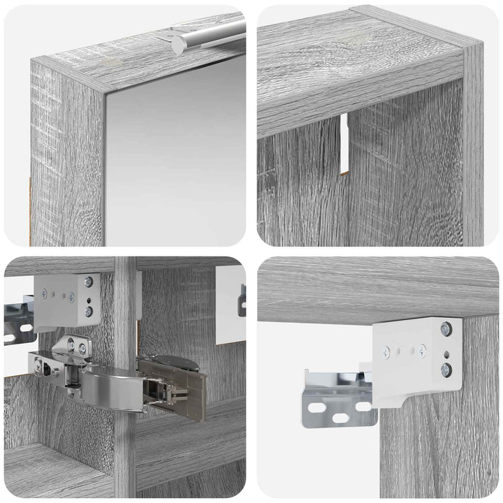 Badeværelsesskabsæt 3 pcs 80 x 10,5 x 50 cm Konstrueret træ