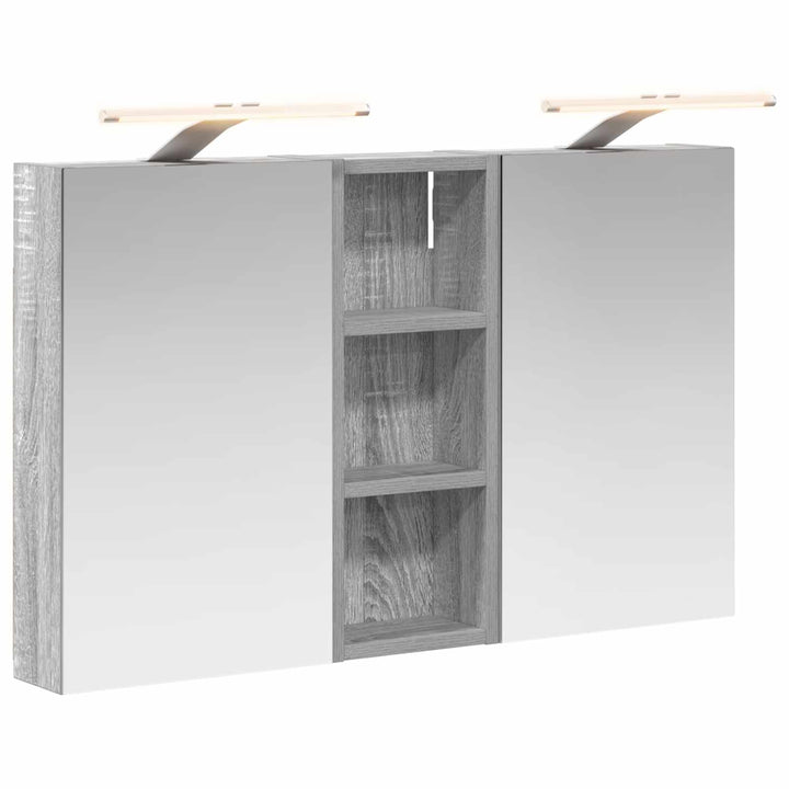 Badeværelsesskabsæt 3 pcs 80 x 10,5 x 50 cm Konstrueret træ