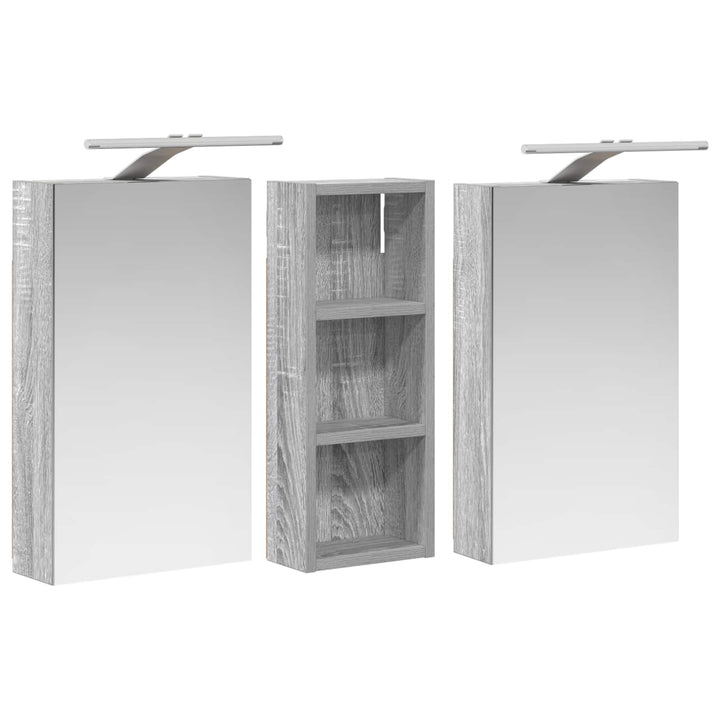 Badeværelsesskabsæt 3 pcs 80 x 10,5 x 50 cm Konstrueret træ