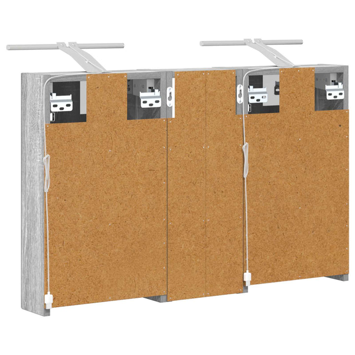 Badeværelsesskabsæt 3 pcs 80 x 10,5 x 50 cm Konstrueret træ