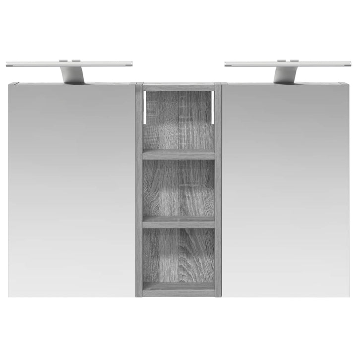 Badeværelsesskabsæt 3 pcs 80 x 10,5 x 50 cm Konstrueret træ